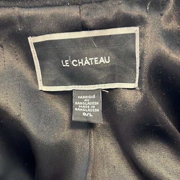 Large black pea coat with belt knee trouser length great condition!wool blend - Picture 2 of 4